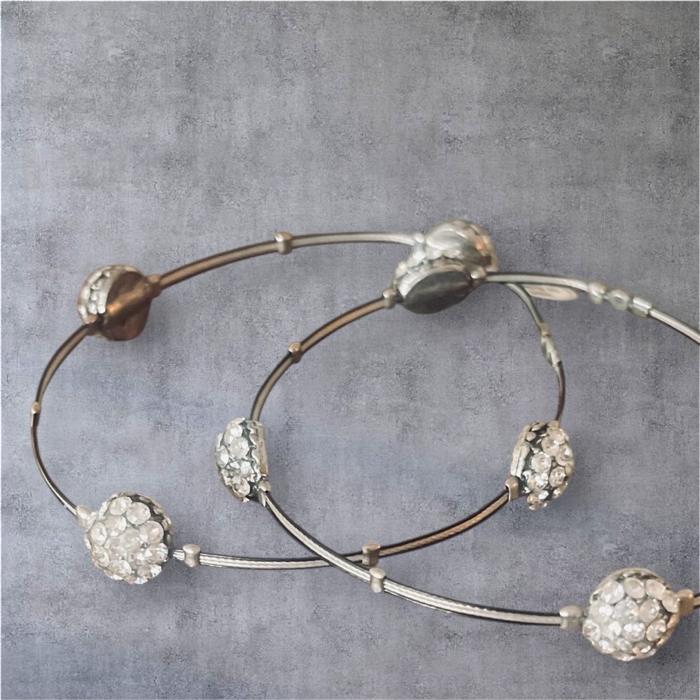 Seasonal Whispers NWOT bracelets: black/silver + clear Swarovski crystals
